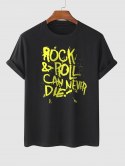Letter Rock Printed Casual T-shirt