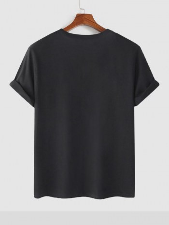 Letter Rock Printed Casual T-shirt