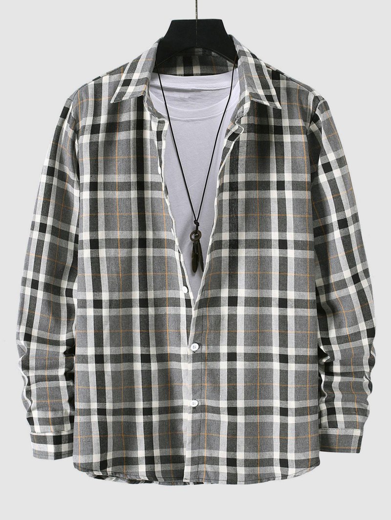 Long Sleeve Plaid Casual Shirt