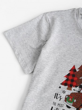 Marled Christmas Tree Car Print Tee