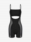 Mesh Insert Cut Out Unitard Romper