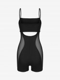 Mesh Insert Cut Out Unitard Romper