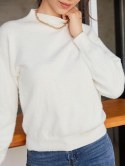 Mock Neck Fuzzy Sweater