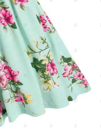 Off The Shoulder Floral Print High Low Dress