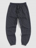 Plaid Pattern Casual Pants