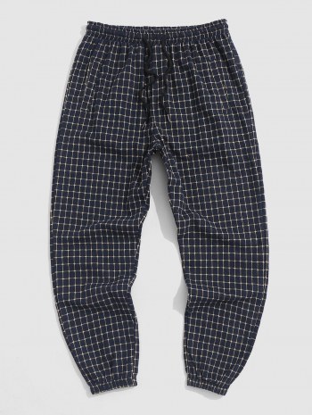 Plaid Pattern Casual Pants