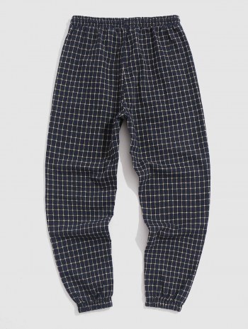 Plaid Pattern Casual Pants