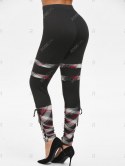 Plaid Print Bowknot Ruched Skinny Pants