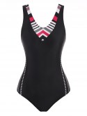 Racerback Striped Cutout One-piece Swimsuit