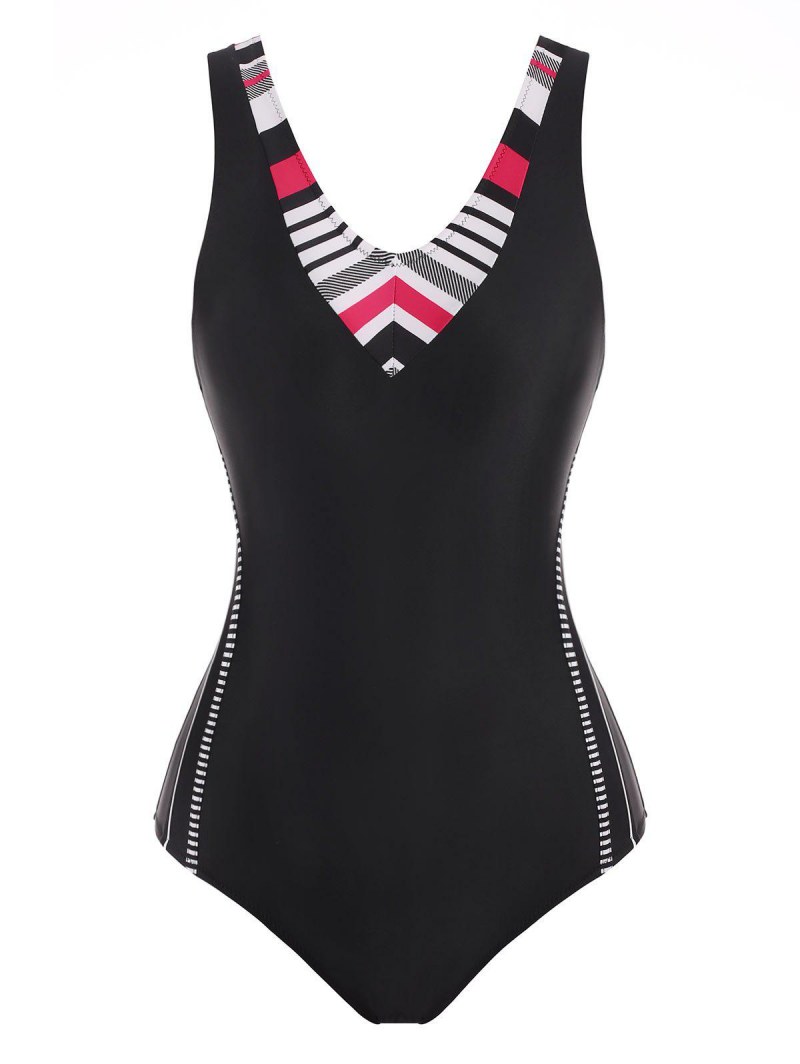 Racerback Striped Cutout One-piece Swimsuit