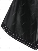 Rivet Detail Asymmetric Self Tie Faux Leather Skirt