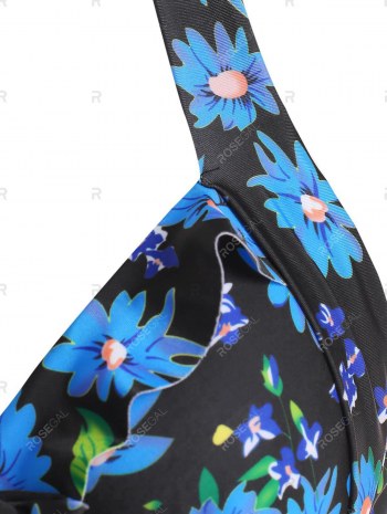 Ruffle Flower Hanky Hem Boyleg Tankini Swimwear