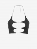 Sexy Halter Cutout Chains Tank Top