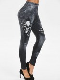Skull Skeleton 3d Print Skinny Jeggings