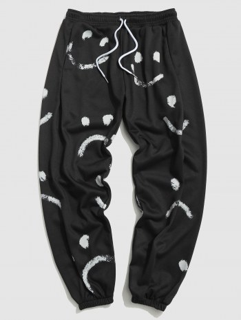 Smile Print Jogger Graphic Sweatpants