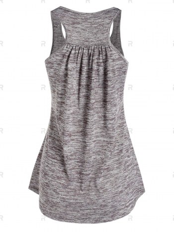 Space Dye Print Curved Hem Tank Top