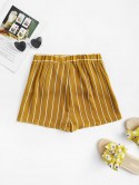 Striped Belted High Waisted Micro Shorts