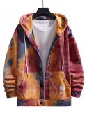 Tie Dye Drop Shoulder Hooded Jacket