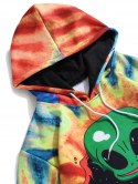 Tie Dye Et Cat Print Hoodie