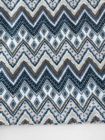 Zig Zag Geo One Sleeve Mock Neck Bodycon Dress