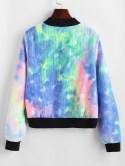 Zip Up Tie Dye Corduroy Jacket
