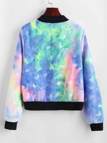 Zip Up Tie Dye Corduroy Jacket