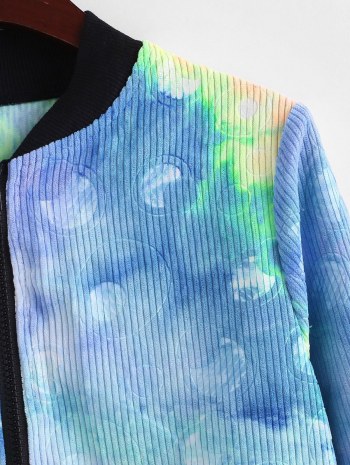 Zip Up Tie Dye Corduroy Jacket